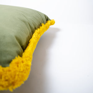 Olive Plush Velvet Cushions