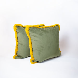 Olive Plush Velvet Cushions