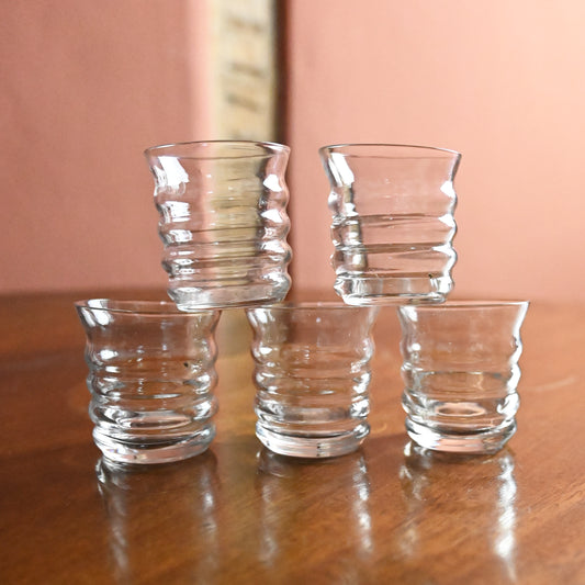 Ribbed Clear Shot Glasses