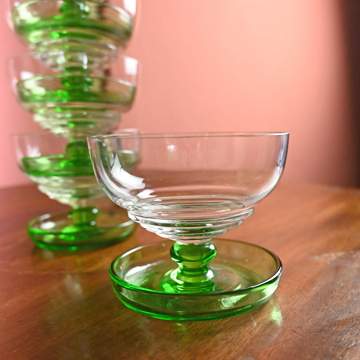 Uranium Green Dessert Glasses
