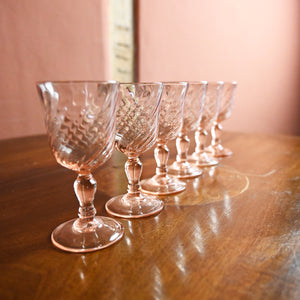 Set Pink Vintage Glasses