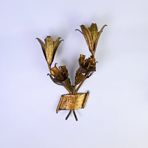Gilt Floral Wall Sconces