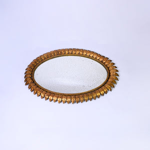 Gold Oval Sunburst Mirror