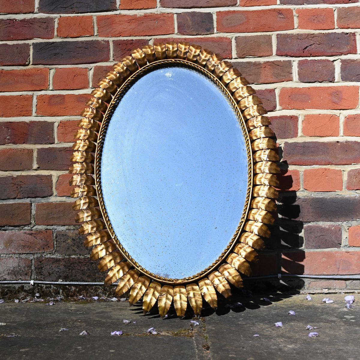 Gold Oval Sunburst Mirror
