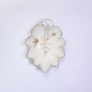 Gold Edge Leaf Trinket Dish
