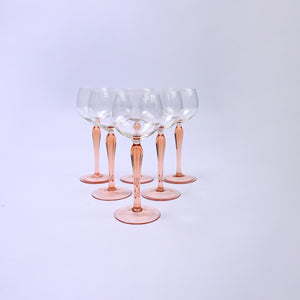 Set of Peach Luminarc Hock Wine glasses