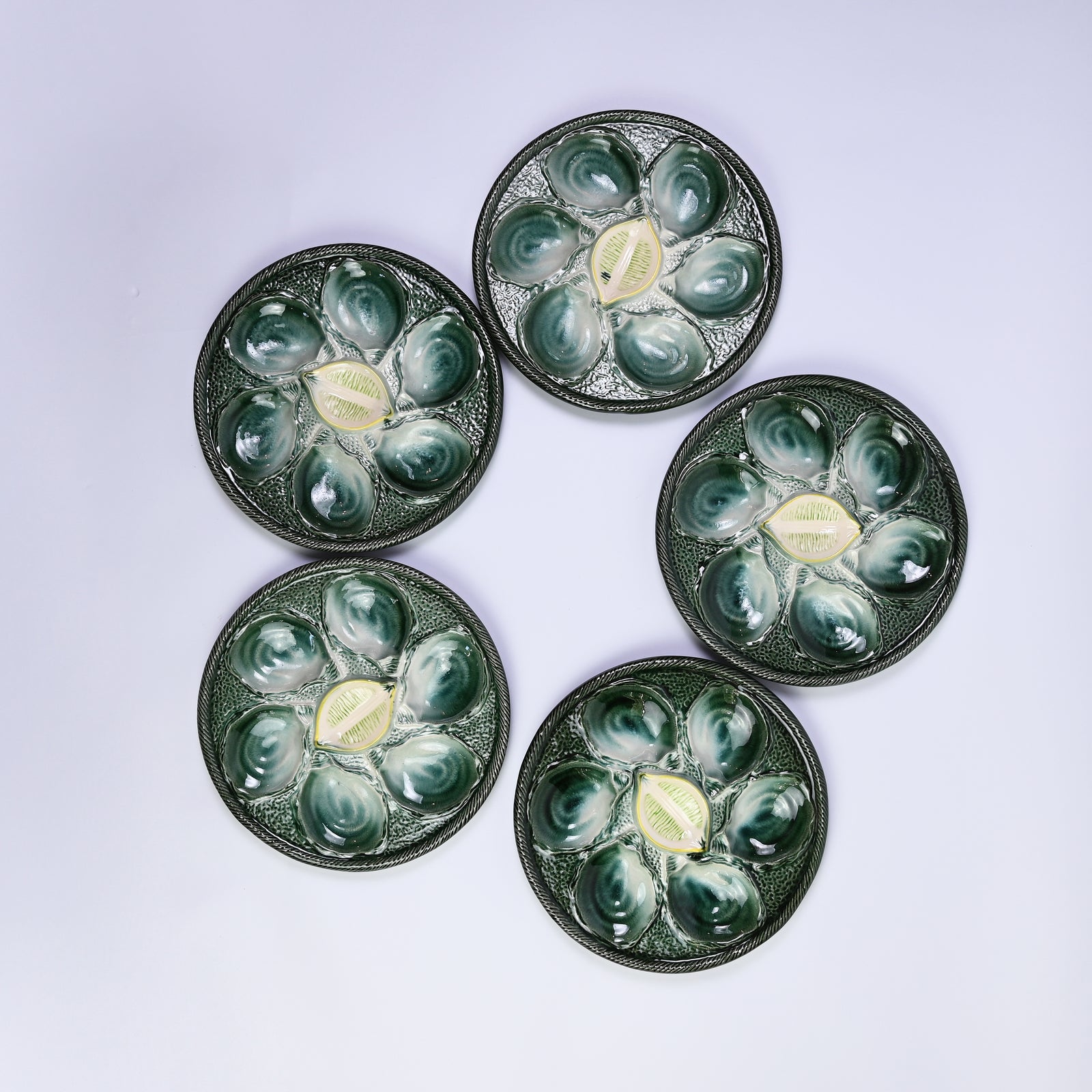 Beautiful Majolica Oyster Plate