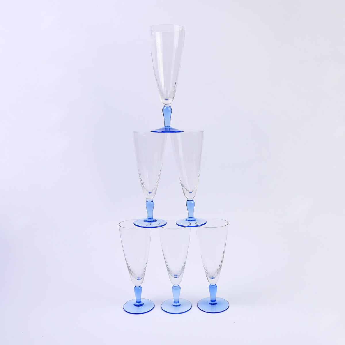 Blue Stemmed Champagne Flutes
