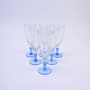 Blue Stemmed Champagne Flutes