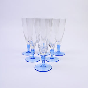 Blue Stemmed Champagne Flutes
