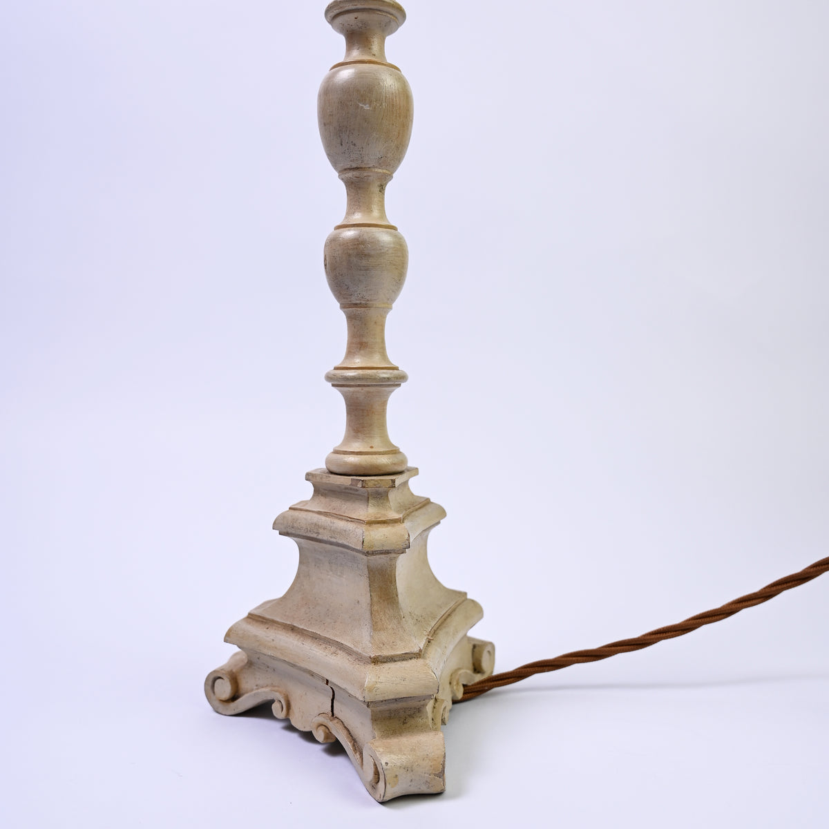 Carved Wooden Lamp Stand