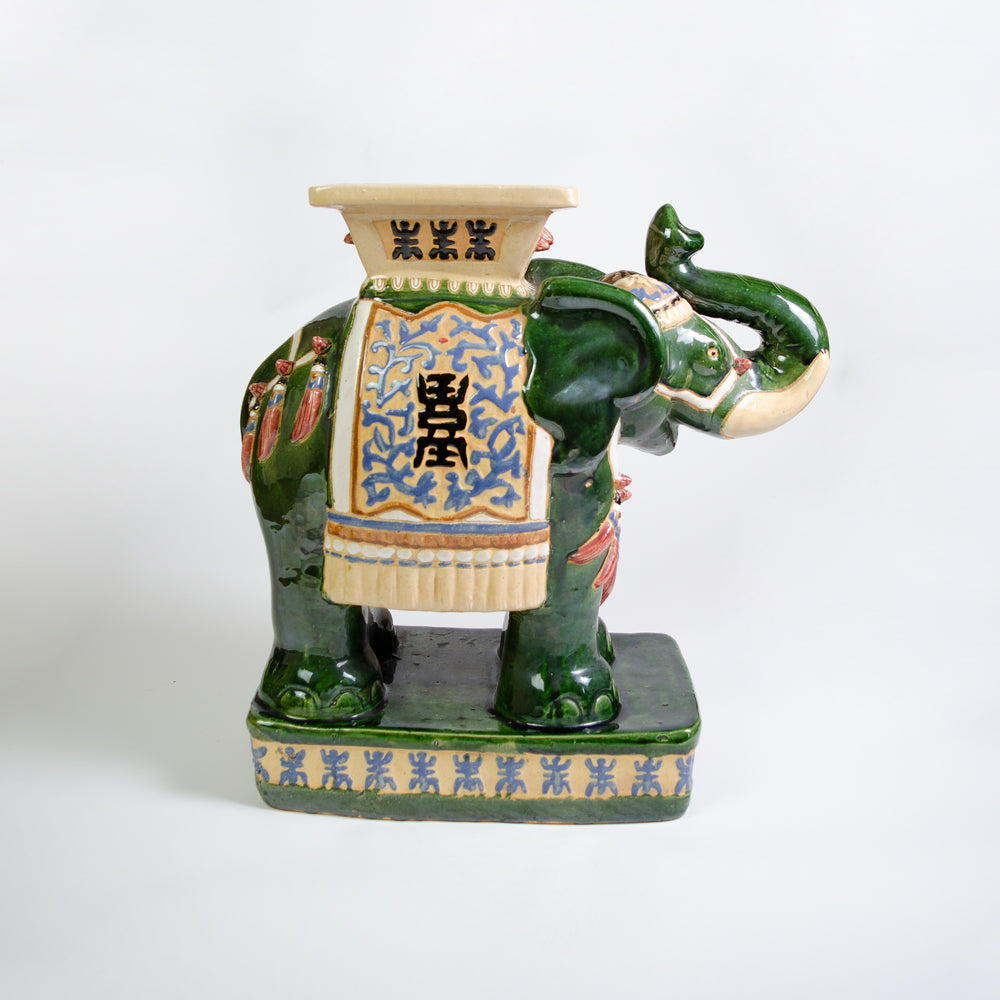 Magnificent Bottle Green Elephant Jardiniere.