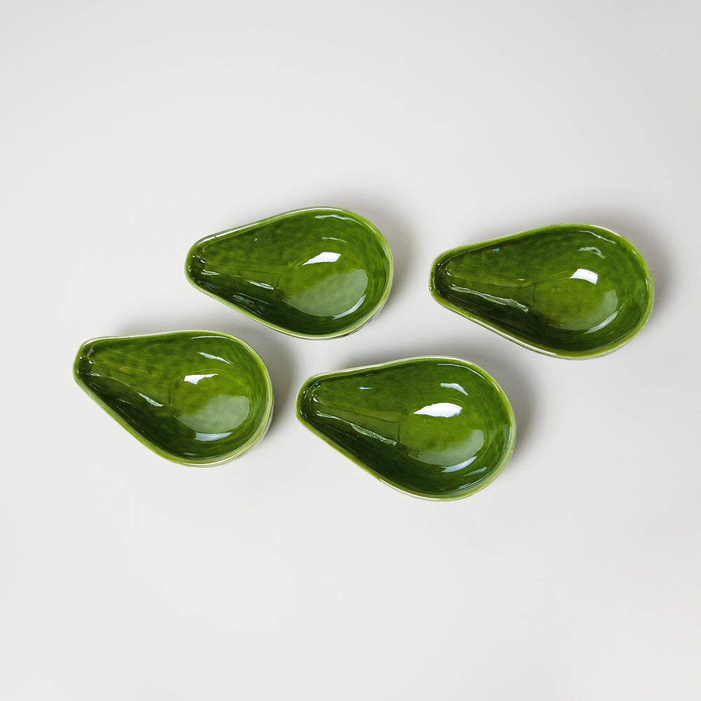 Four Avocado Serving Dishes
