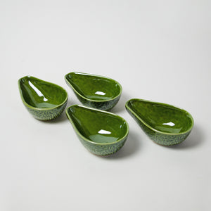 Four Avocado Serving Dishes