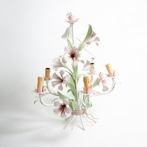 Fabulous Italian Floral Tole Chandelier