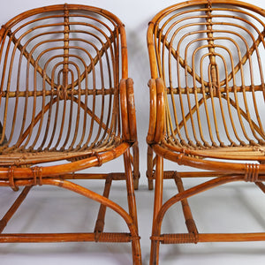 Set of Vintage Bamboo Armchairs