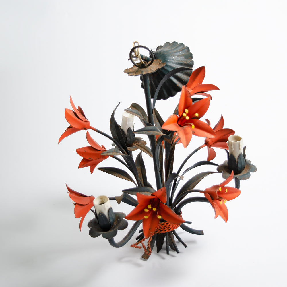 Burnt Orange Flower Chandelier