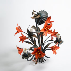 Burnt Orange Flower Chandelier