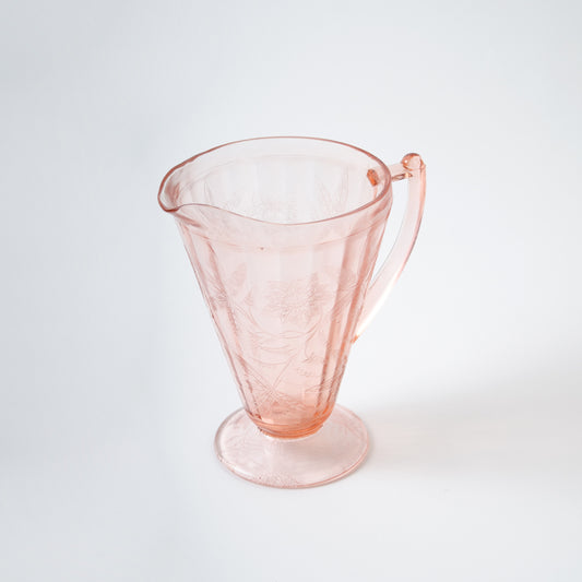 Coral Pink Etched Jug