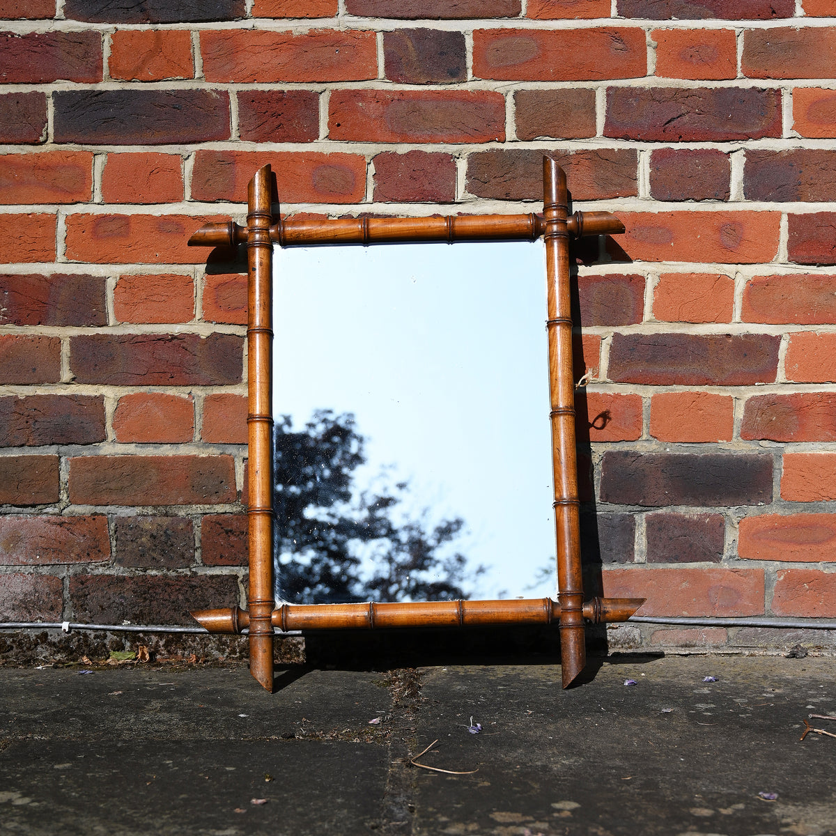 French Vintage  Bamboo Mirror