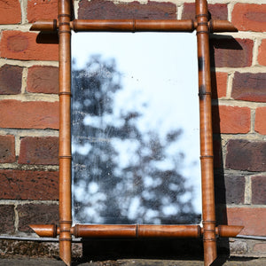 French Vintage Bamboo Mirror