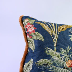 Luxiourious Teal Jungle Cushion