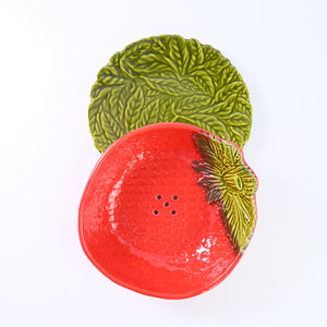 Strawberry Colander and Leaf Plate
