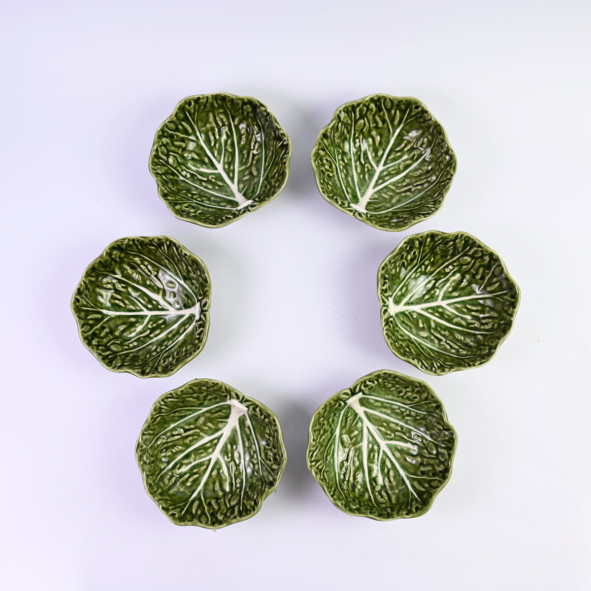 Set of Six Cabbage Serving Side Bowls