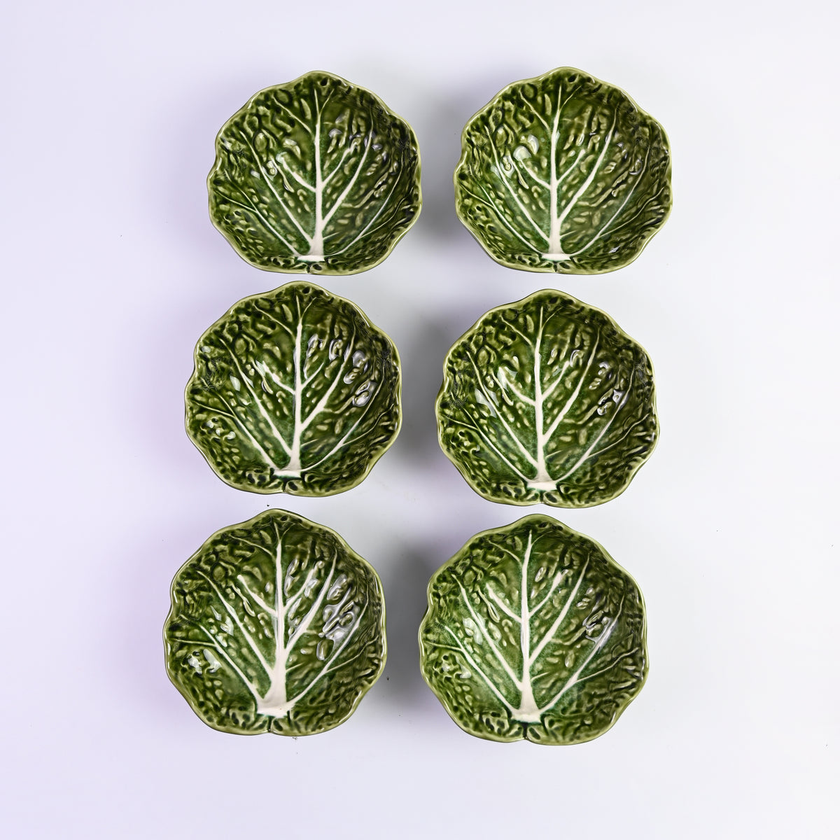 Set of Six Cabbage Serving Side Bowls
