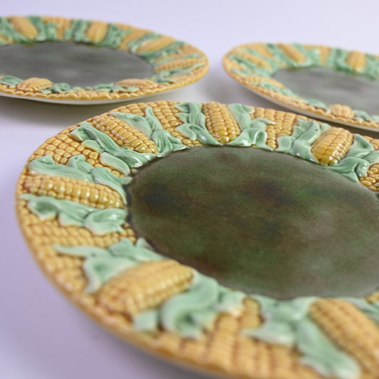 Corn Majolica Dinner Plates