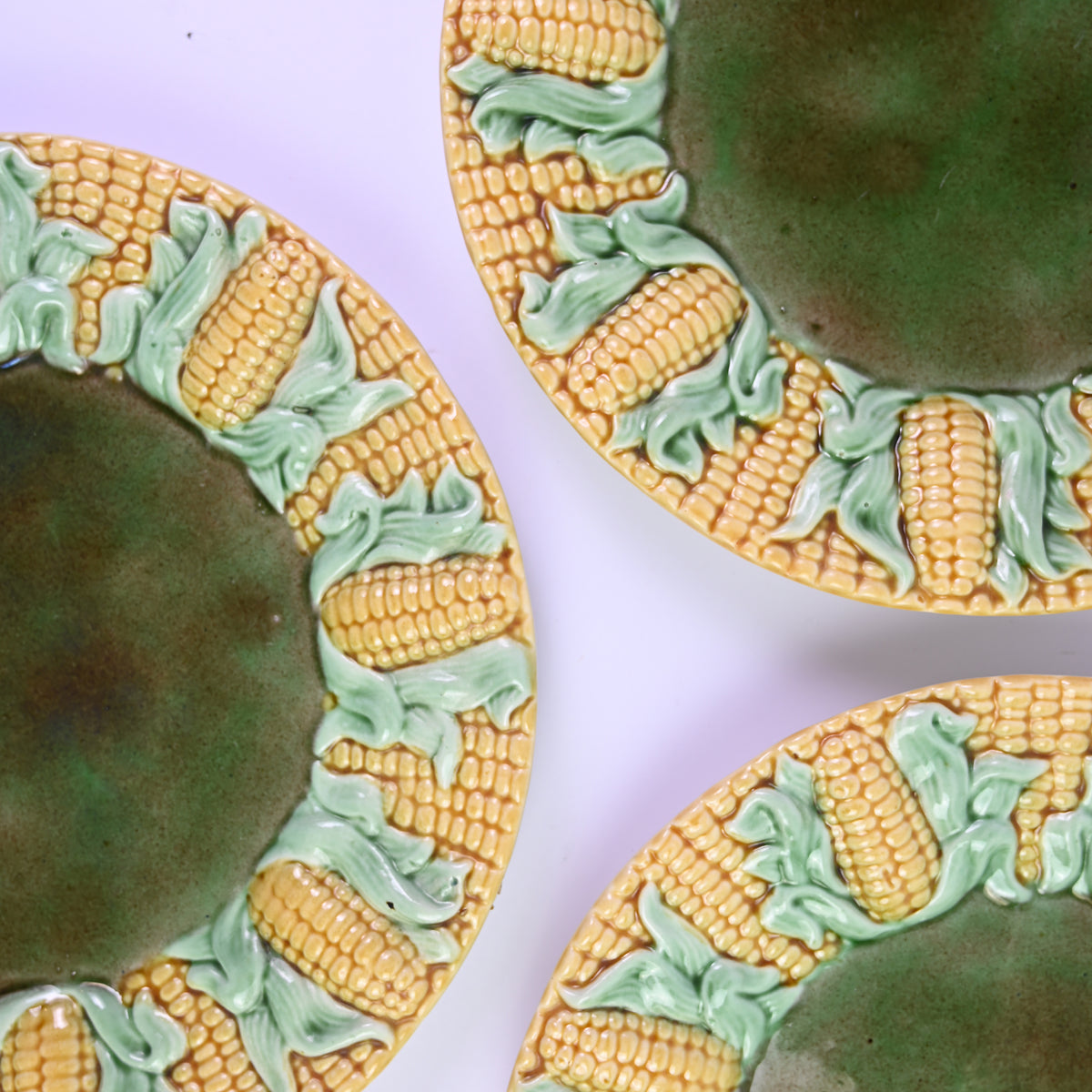 Corn Majolica Dinner Plates