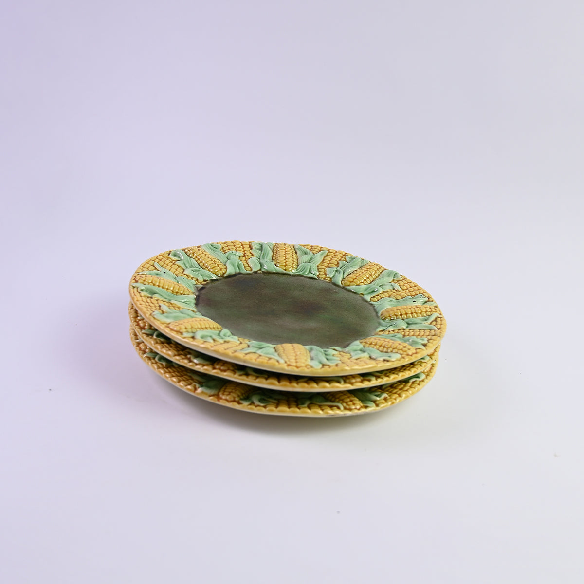 Corn Majolica Dinner Plates