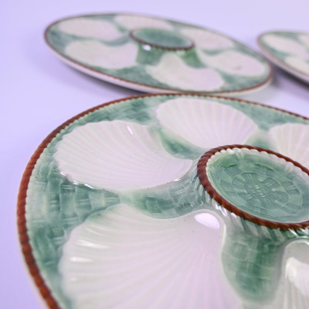 Beautiful Majolica Oyster Plate