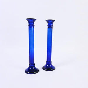 Large Cobalt Blue Candlesticks