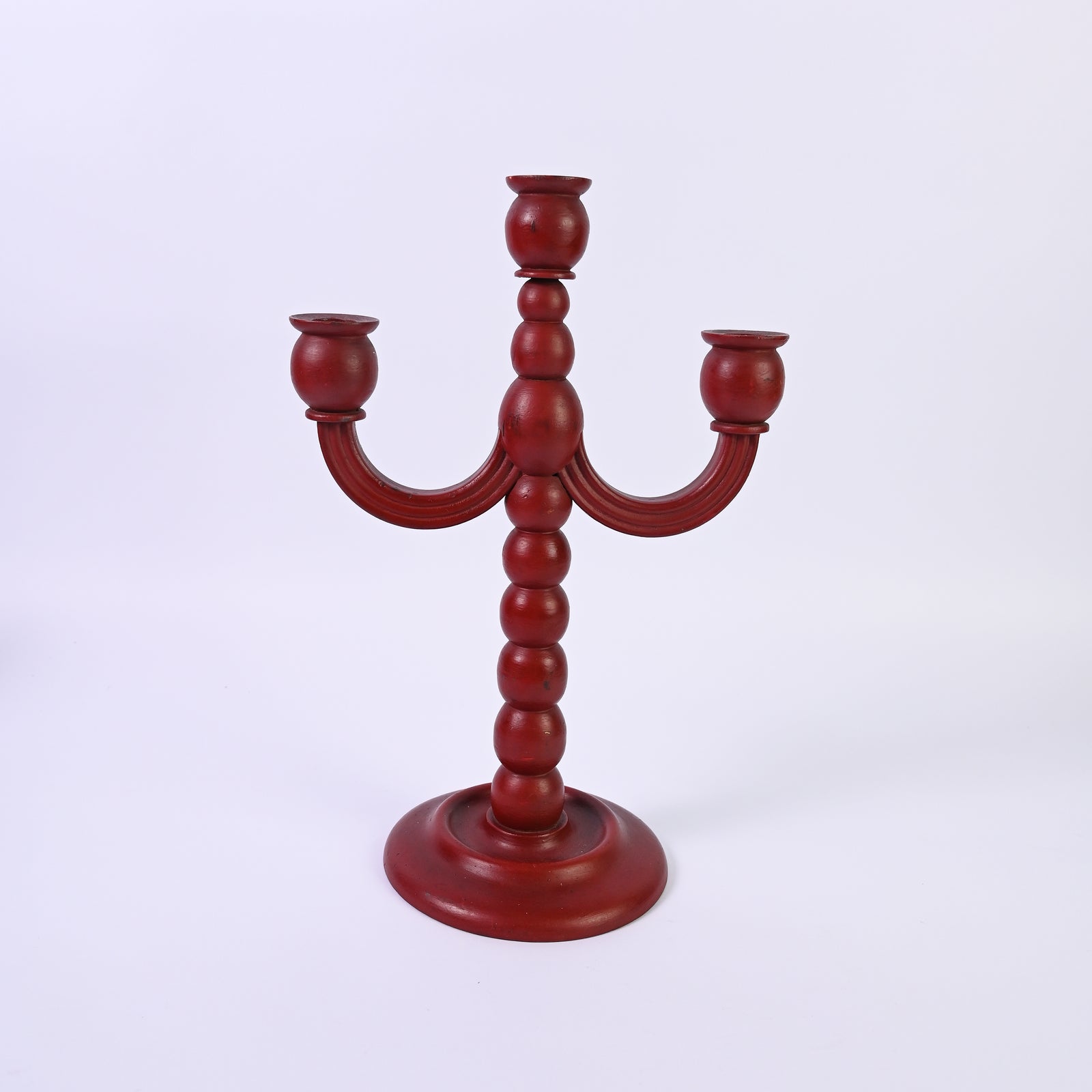 Ruby Wooden Candelabra