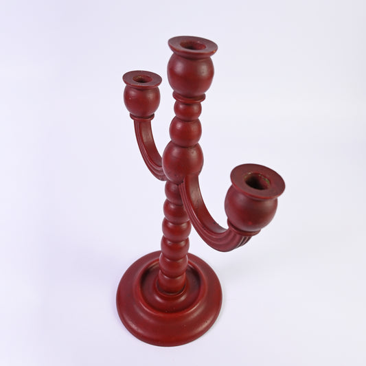 Ruby Wooden Candelabra