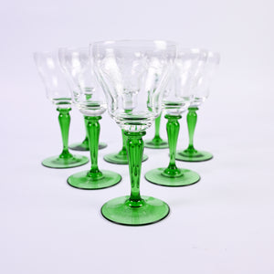 Green Stem Glasses Set
