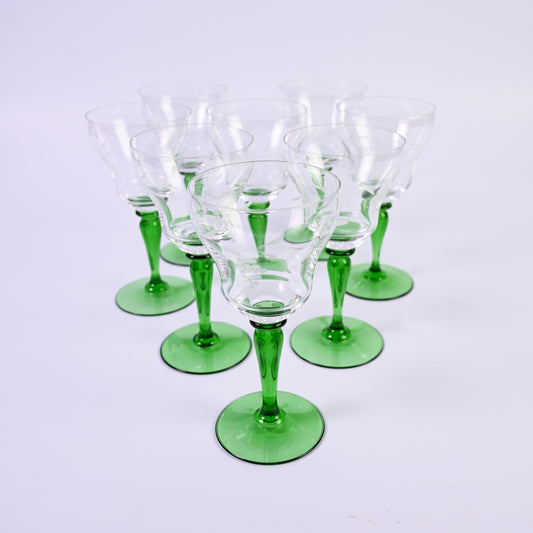 Green Stem Glasses Set