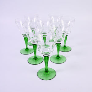 Green Stem Glasses Set