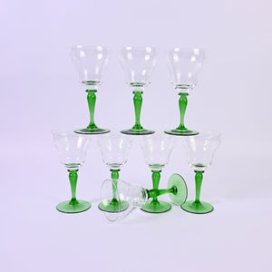 Green Stem Glasses Set