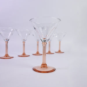 Peach Luminarc Martini Glasses