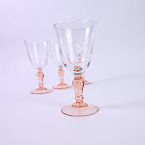 Peach Luminarc Twisted Wine Glass Set