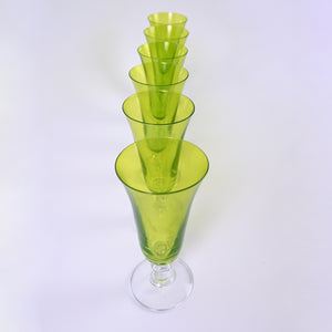 Uranium Green Wine Glass Set