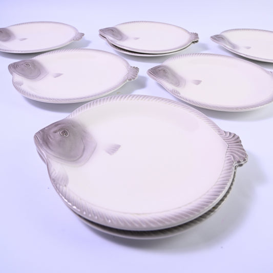 Grey Fish Plate Set