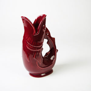 Large Berry Red Vintage Gluggle Jug