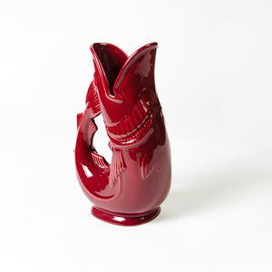 Large Berry Red Vintage Gluggle Jug