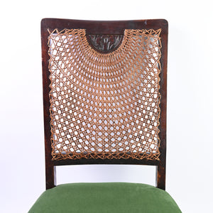 Antique Begere and Carved Oak Nursing Chair