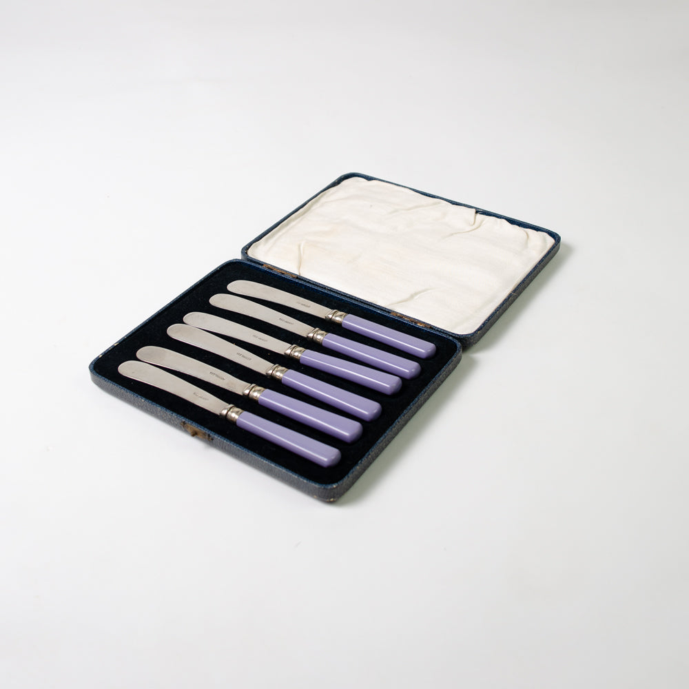Set of Boxed Lilac Butter knives
