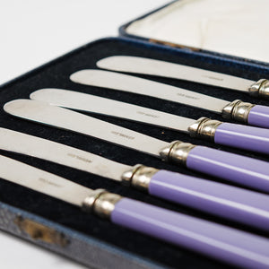 Set of Boxed Lilac Butter knives