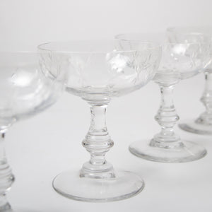 Set of French champagne Coupes